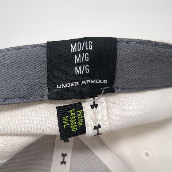 Under Armour Fitted Baseball Cap White One Size Embroidered 6 Panel - Picture 9 of 9